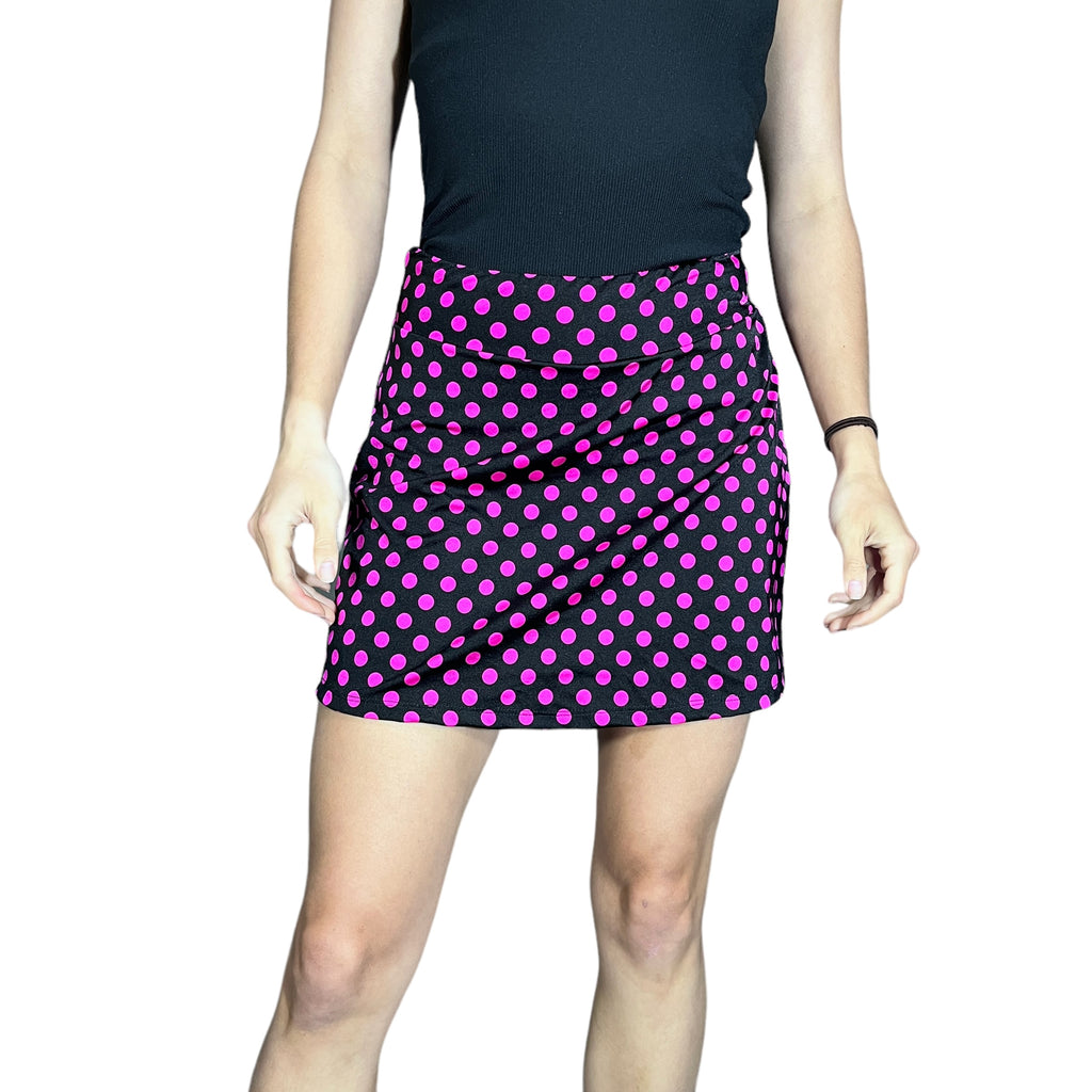Pink Polka Dot Athletic Slim Golf Skirt w/ built in compression shorts and pockets