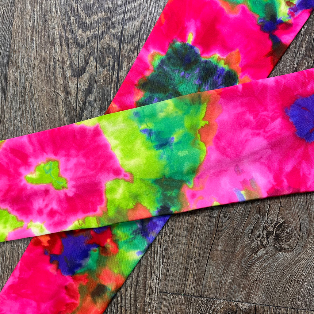 Compression Arm Sleeves in Pink Tie Dyed Print Spandex - Smash Dandy