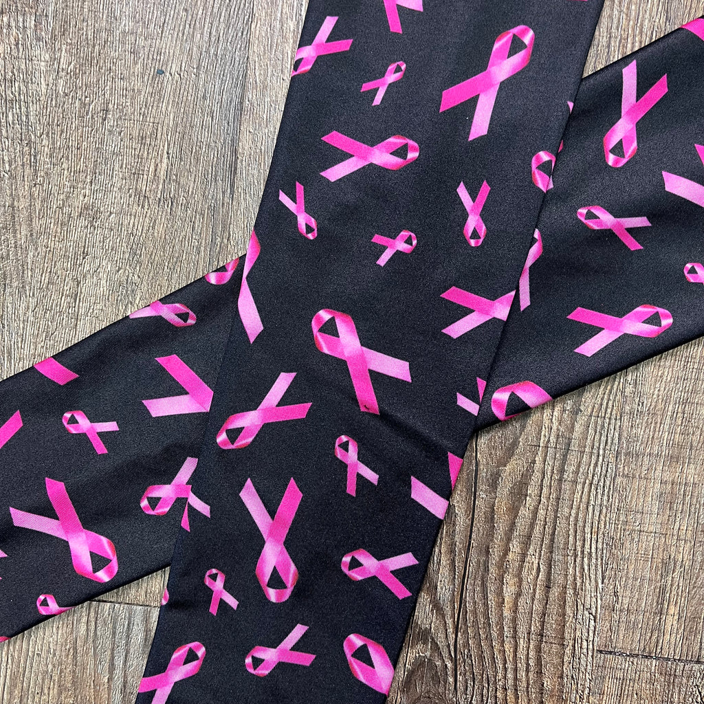 Compression Arm Sleeves in Pink Ribbon Breast Cancer Awareness Print Spandex - Smash Dandy