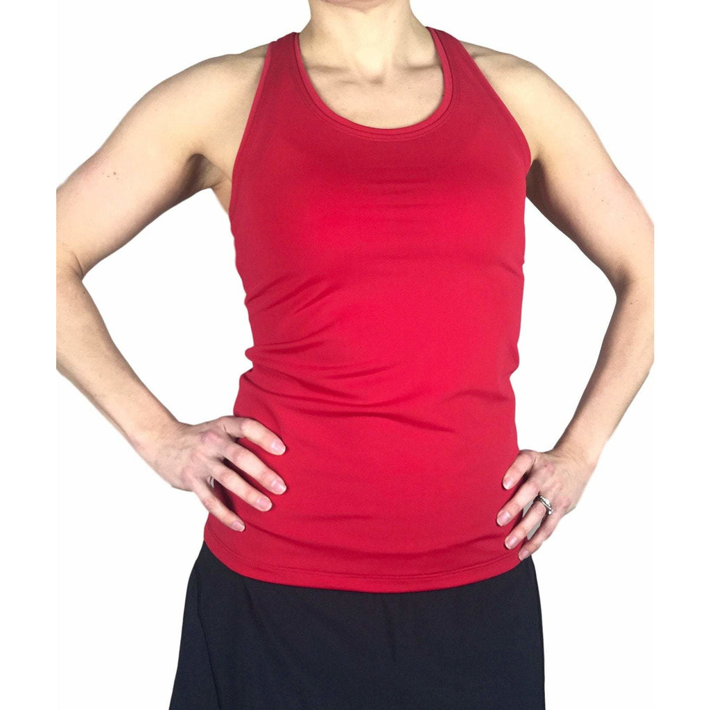 Red Racerback Athletic Tank, Golf Shirt, Tennis Shirt, Running Shirt or Top, Yoga Top - Smash Dandy
