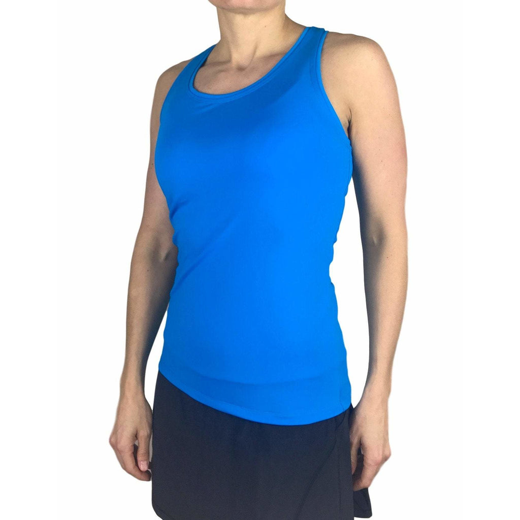 Turquoise Racerback Athletic Tank, Golf Shirt, Tennis Shirt, Running Shirt or Top, Yoga Top - Smash Dandy