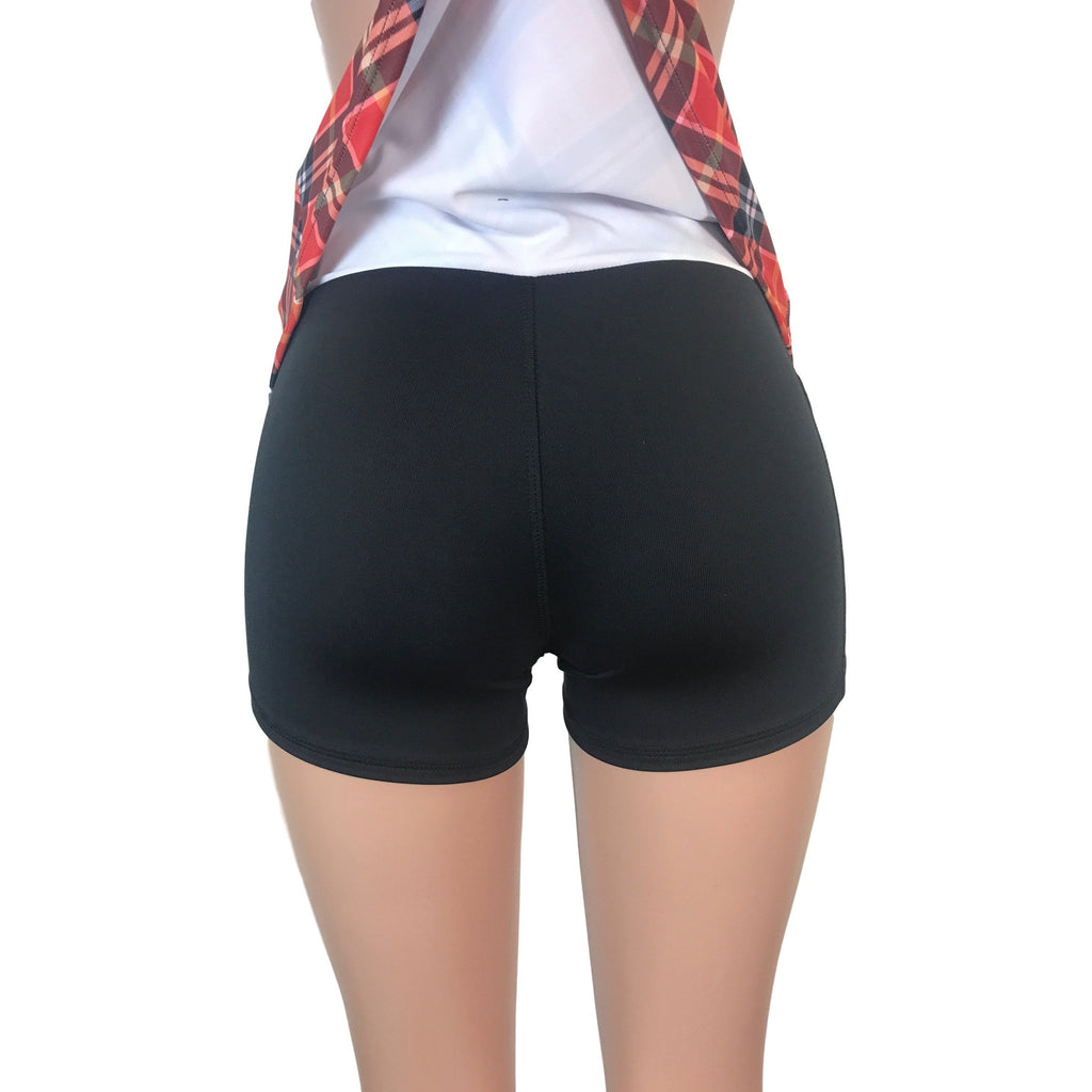 Red Plaid Athletic Slim Skirt w/ built in compression shorts and pockets - Smash Dandy
