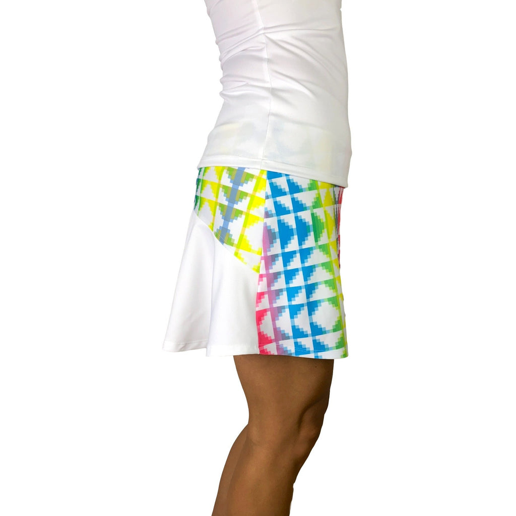 Neon Tetris Athletic Flutter Golf, Running, Tennis Skort w/ pockets- Golf Skirt - Smash Dandy
