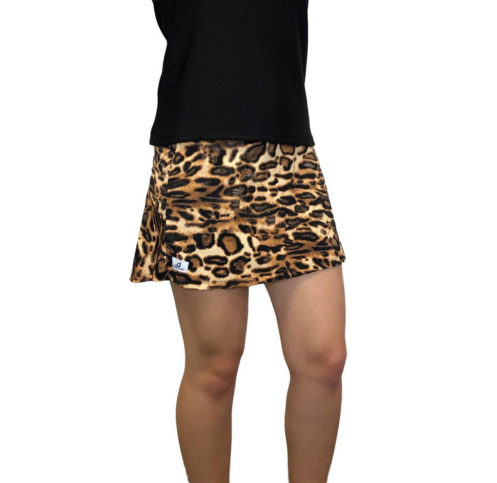 Brown Leopard Athletic Flutter Skort - Smash Dandy