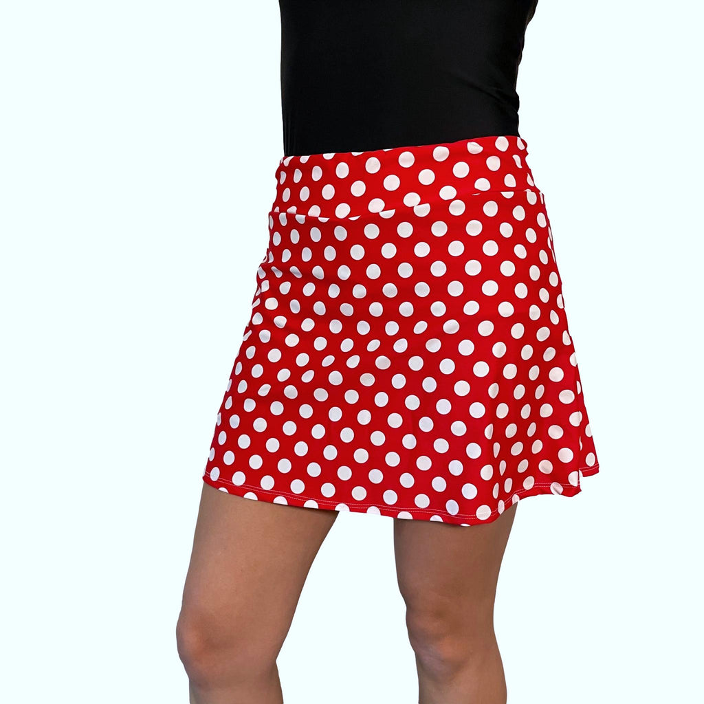 Red & White Polka Dot Minnie Flutter Golf, Running, Tennis Skort - Smash Dandy